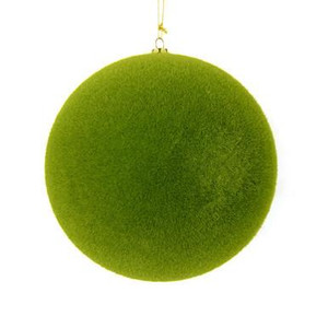Vickerman 4" Moss Green Flocked Ball Christmas Ornament 6 per bag