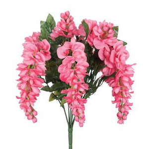 Vickerman 19" Artificial Pink Wisteria Bush