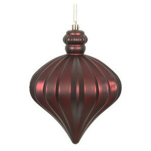  Vickerman 6" Burgundy Matte Onion Drop Christmas Ornament 4 per Bag 