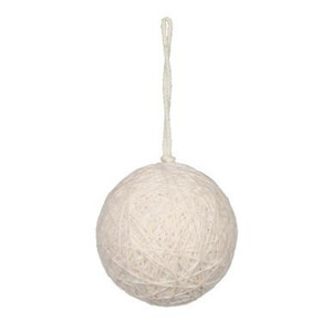  Vickerman 4" Ivory Wool String Wrapped Ball Christmas Ornament 4 per bag 