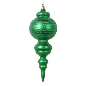 Vickerman 10" Matte Green Finial Christmas Ornament 2 per bag