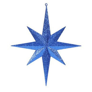 Vickerman 15.75" Blue Iridescent Glitter Bethlehem Star Christmas Ornament 