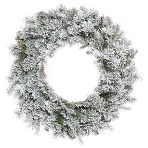  Vickerman 36" Flocked Kiana Artificial Christmas Wreath Unlit 
