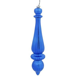  Vickerman 14" Blue Shiny Finial Drop Christmas Ornament Pack of 2 