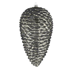 Vickerman 7" Limestone Matte Glitter Pinecone Christmas Ornament 4 per pack