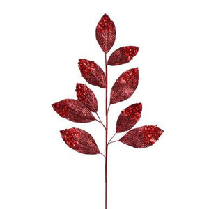 Vickerman 29" Burgundy Glitter Leaf Artificial Christmas Spray
