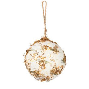  Vickerman 8" Artificial Birch Ball Christmas Ornament 
