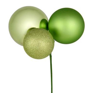  Vickerman 18" Celadon Ball Ornament Christmas Pick Pack of 2 