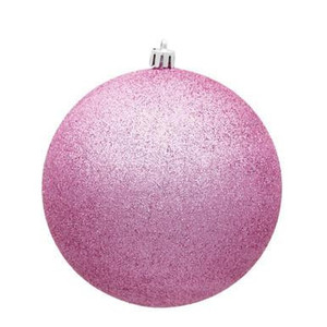 Vickerman 12" Pink Glitter Ball Christmas Ornament
