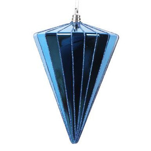 Vickerman 6" Shiny Midnight Blue Cone Christmas Ornament 3 per bag