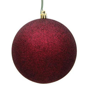 Vickerman 12" Burgundy Glitter Ball Christmas Ornament