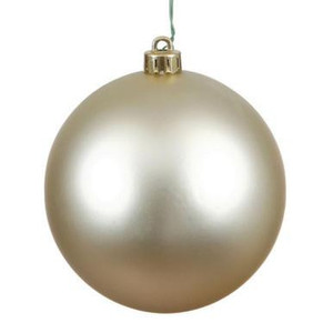 Vickerman 12" Champagne Matte Ball Christmas Ornament