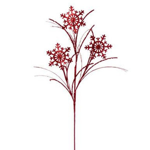Vickerman 31" Red Snowflake Glitter Spray 6 per bag