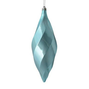 Vickerman 8" Baby Blue Shiny Swirl Finial Christmas Ornament Pack of 6