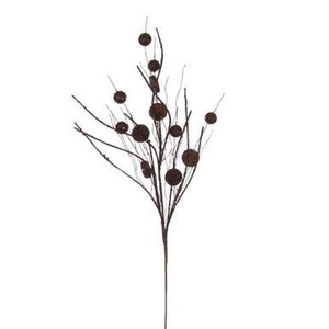 Vickerman 33" Chocolate Ball and Coin Glitter Twig Spray 6 per bag