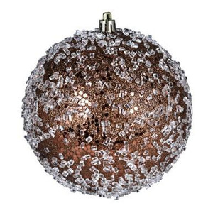 Vickerman 4" Mocha Glitter Hail Ball