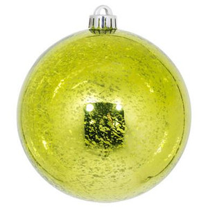 Vickerman 6" Lime Mercury Ball Christmas Ornament 4 per Bag