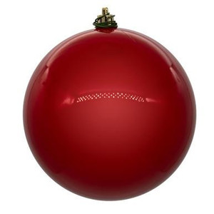 Vickerman 4" Red Pearl UV Drilled Ball Christmas Ornament 6 per bag