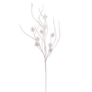 Vickerman 32" White Mini Pinecone Twig Glitter Spray 6 per bag
