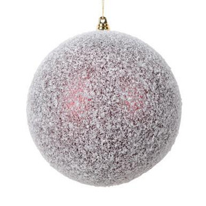  Vickerman 6" Burgundy Matte Snow Covered Christmas Ornament 2 per bag 