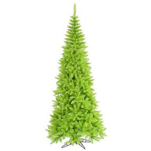  Vickerman 7.5' Lime Fir Slim Artificial Christmas Tree Unlit 