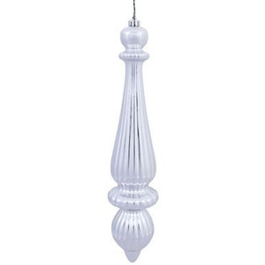Vickerman 14" Silver Shiny Finial Drop Christmas Ornament Pack of 2