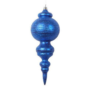  Vickerman 10" Matte Blue Finial Christmas Ornament 2 per bag 