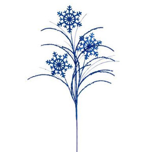 Vickerman 31" Blue Snowflake Glitter Spray 6 per bag