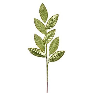 Vickerman 27.5" Lime Metallic Leaf Glitter Spray 3 per bag