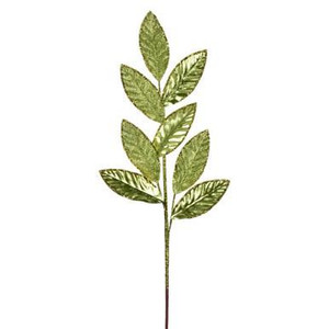 Vickerman 27.5" Lime Metallic Leaf Glitter Spray 3 per bag