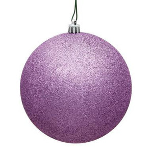 Vickerman 4" Orchid Glitter Ball Christmas Ornament with Drilled and Wired Cap 6 per Bag