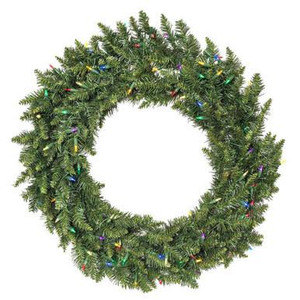  Vickerman 42" Camdon Fir Artificial Christmas Wreath Multi-colored LED Mini Lights 