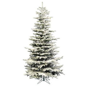 Vickerman A862075 7.5ft Flocked Slim Sierra Christmas Tree Unlit