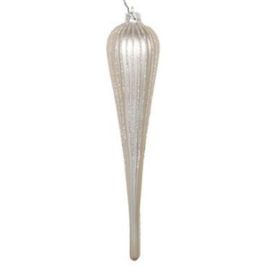 Vickerman MT195038D - 11" Champagne Glitter Drop Christmas Ornament