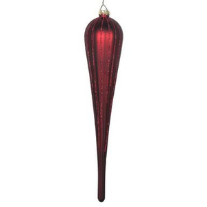 Vickerman MT195065D - 11" Burgundy Glitter Drop Christmas Ornament