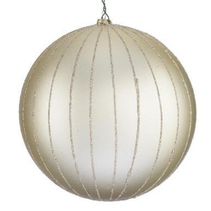  Vickerman MT211938D- 6" Champagne Matte Glitter Ball Christmas Ornament 