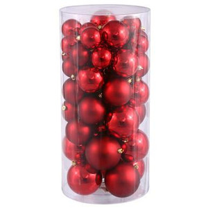  Vickerman N112203A - 1.5"-2" Red Balls Shiny/MatteChristmas Ornament 50/Box 