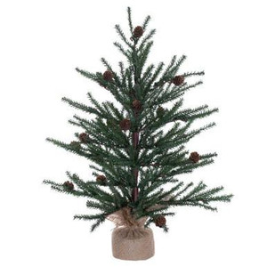 Vickerman B803919 18" Carmel Pine Table Top Christmas Tree with Cones