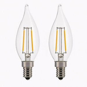 Cyber Tech Lighting Cyber Tech LB25FCNC-D/WW/2PK - 2W Flame Tip Candle Lamp - Warm White 
