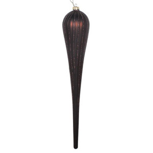 Vickerman MT195175D 15.75" Chocolate Glitter Drop Orn 2/Bag