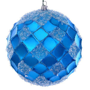 Vickerman MC190512D 4.75" Turquoise Net Beaded Ball 3/Bag