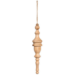  Vickerman JE222112 12" Lt Nat Turned Wood Finial Ornt 2/Bag