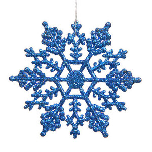 Vickerman M101402 4" Blue Glitter Snowflake 24/Pvc Box