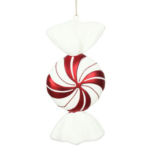 Vickerman N179252 12" Red-White Round Swirl Candy 2/Box
