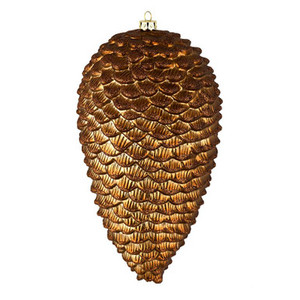  Vickerman N187276D 7" Mocha Matte Glitter Pinecone 4/Bag