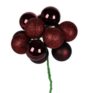  Vickerman N192565 12" Burgundy Ball Ornament Pick 4/Bg