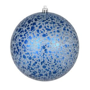  Vickerman N195631D 6" Midnight Blue Crackle Ball Orn 4/Bag