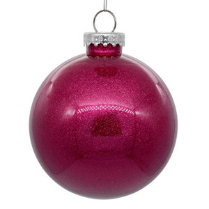 Vickerman N210870 3" Fuchsia Glitter Clear Ball 12/bag