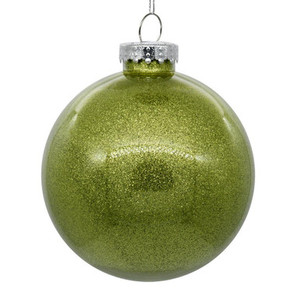  Vickerman N210873 3" Lime Glitter Clear Ball 12/bag