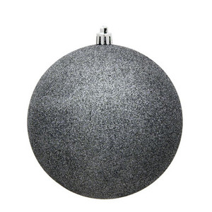  Vickerman N590887DG 3" Pewter Glitter Ball Drilled 12/Bag